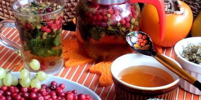 Рецепт бруснично-ромашкового чай с мятой