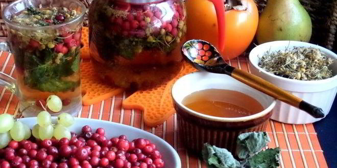 Рецепт бруснично-ромашкового чай с мятой