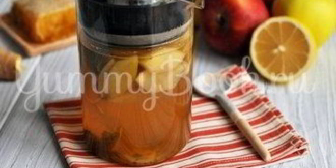 Рецепт имбирного чая с яблоками и мятой