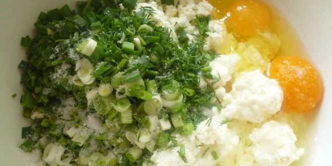 Рецепт плациндов с творогом и зеленью