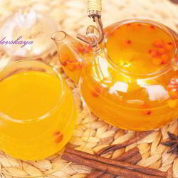 Рецепт Праздничного чая из облепихи с апельсином