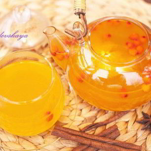 Рецепт Праздничного чая из облепихи с апельсином