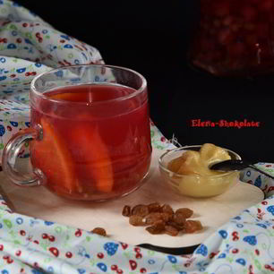 Рецепт Вишневого чая с изюмом и апельсином