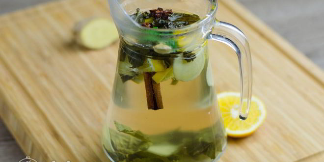 Рецепт зеленого чая с имбирем и корицей