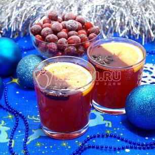 Рецепт Клюквенного безалкогольного глинтвейна