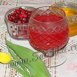 Рецепт Клюквенного морса с медом