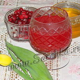 Рецепт Клюквенного морса с медом