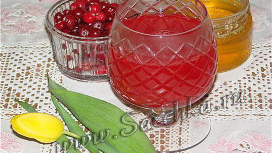 Рецепт клюквенного морса с медом