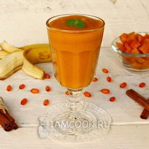 Рецепт Тыквенного смузи с облепихой и бананом