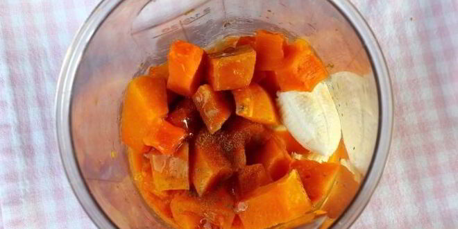 Рецепт тыквенного смузи с облепихой и бананом