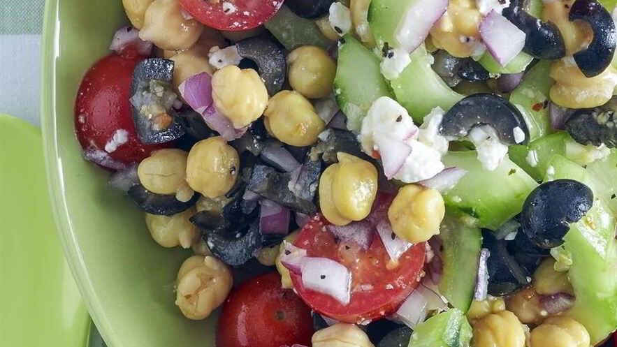 Рецепт греческого салата с фасолью