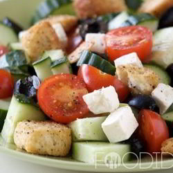Рецепт Греческого салата с сухариками