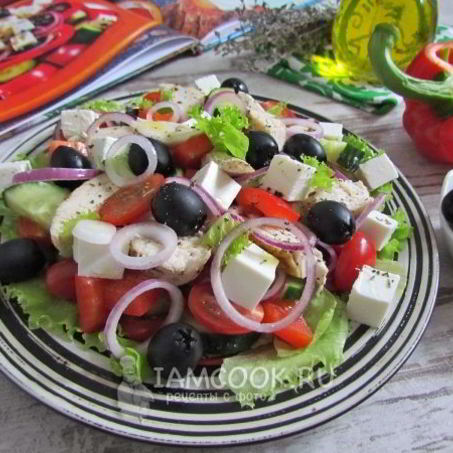 Рецепт Салата Греческого с курицей
