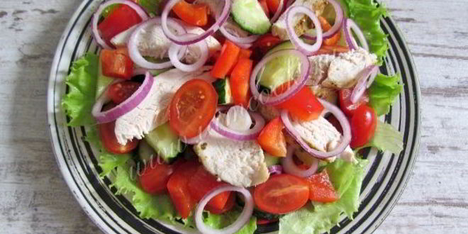 Рецепт салата греческого с курицей