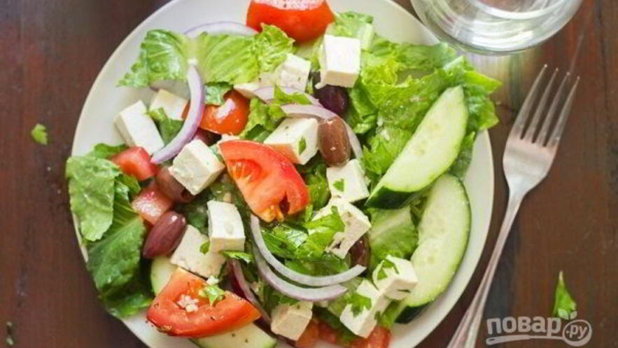 Рецепт салата греческого с тофу