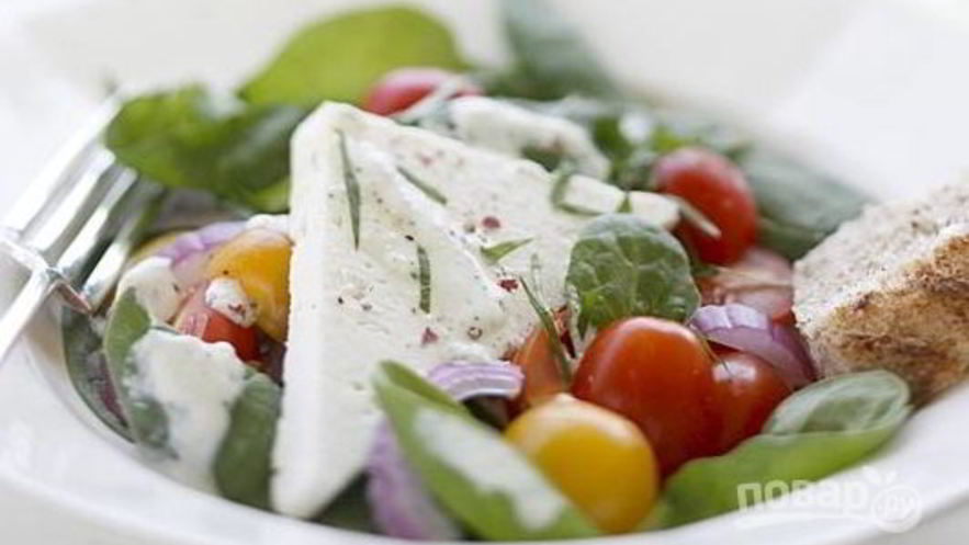 Рецепт салата греческого со шпинатом