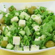 Рецепт Салата Зеленого греческого с брынзой