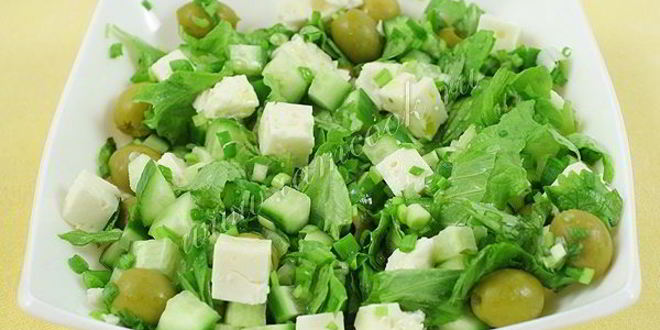 Рецепт салата зеленого греческого с брынзой