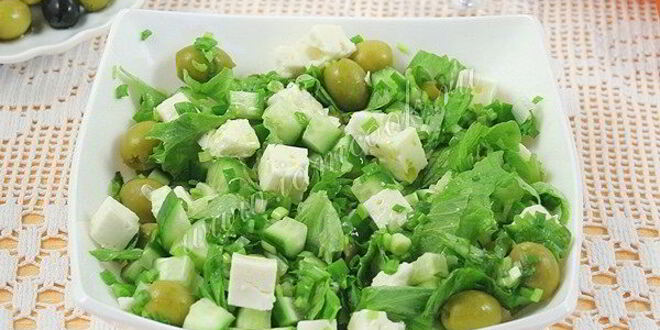 Рецепт салата зеленого греческого с брынзой