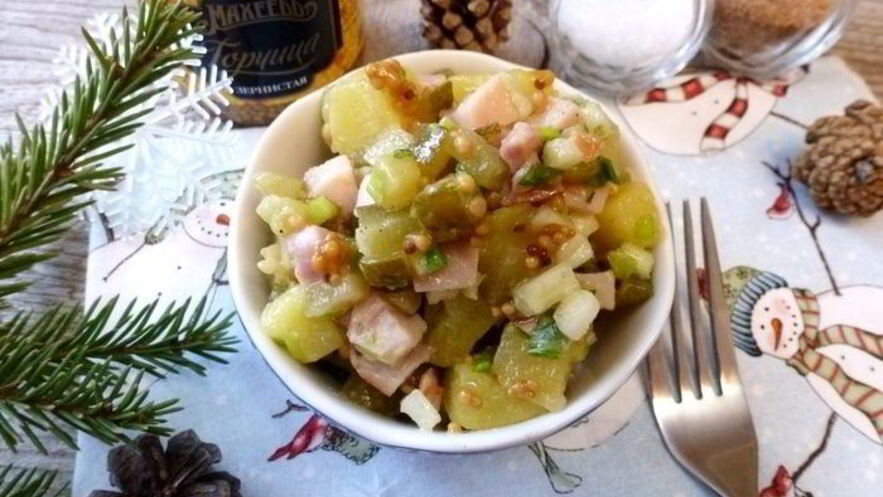 Рецепт картофельного салата с копченой курицей