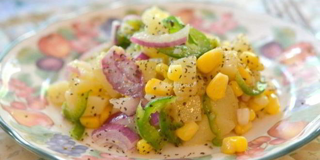 Рецепт картофельного салата с кукурузой и халапеньо