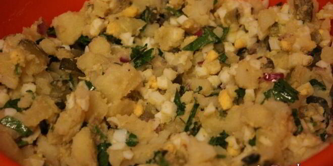 Рецепт картофельного салата с яйцом и зеленью