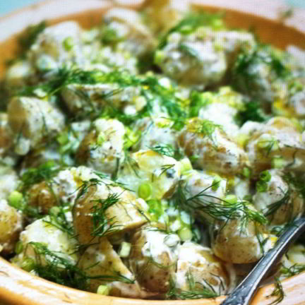 Рецепт Салата из молодой картошки с укропной заправкой