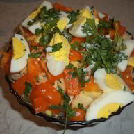 Рецепт Салата с картофелем, свеклой яблоками и болгарским перцем