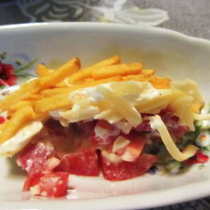 Рецепт Салата с жареным картофелем