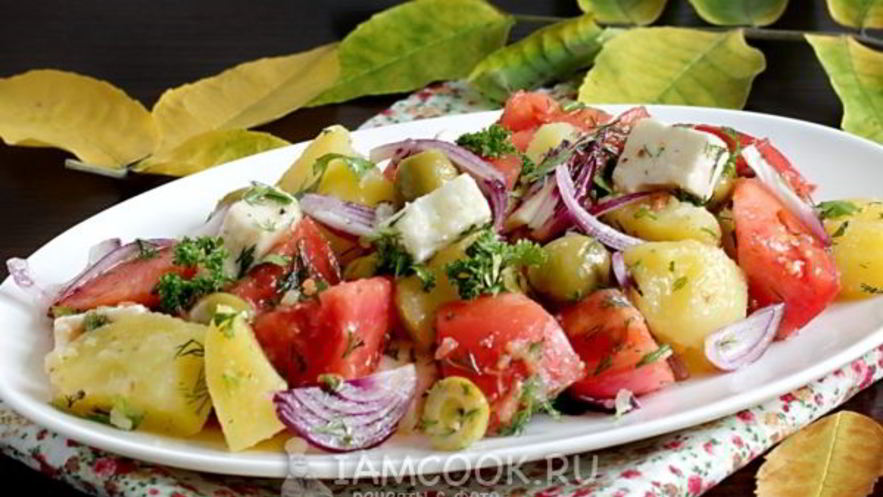 Рецепт теплого салата с картофелем