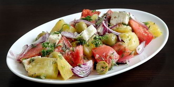 Рецепт теплого салата с картофелем