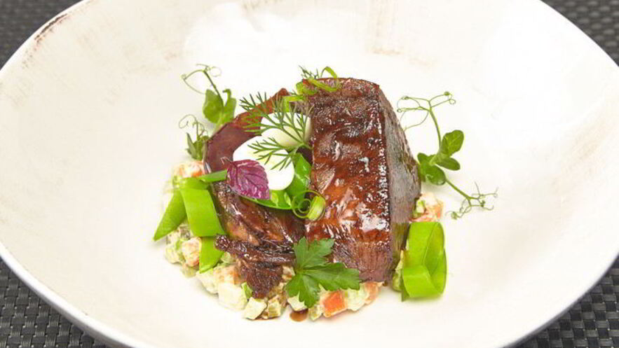 Рецепт говяжьего языка с оливье