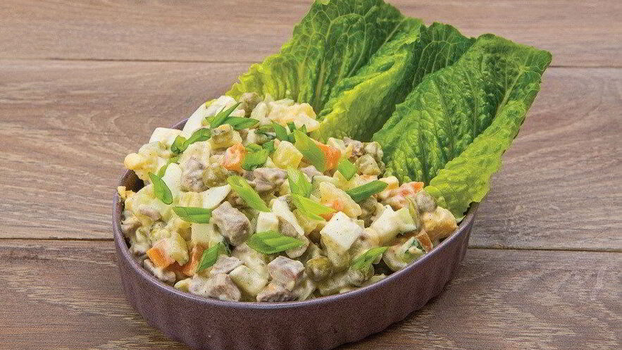 Рецепт новогоднего советского оливье с говядиной