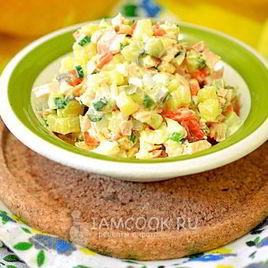 Рецепт Оливье копченый