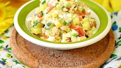 Рецепт Оливье копченый