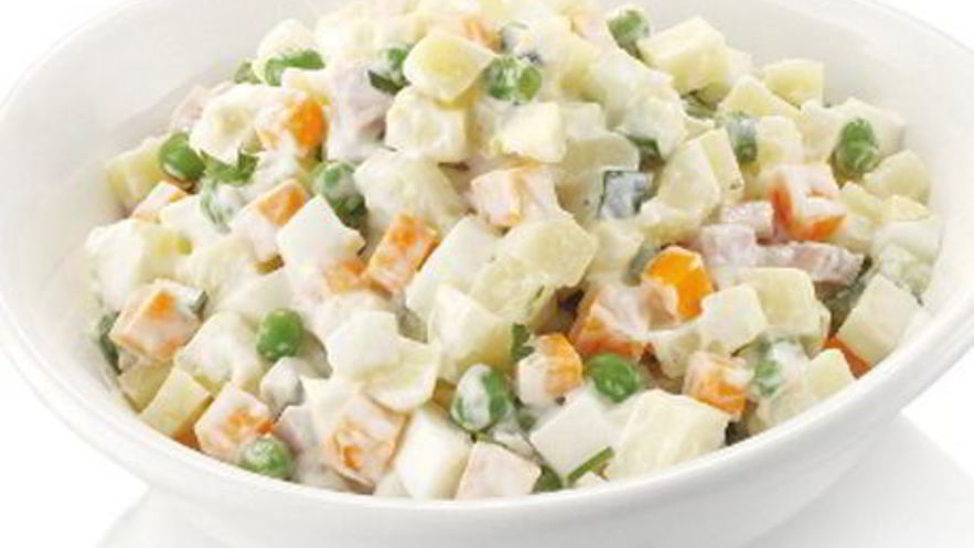 Рецепт оливье с креветками