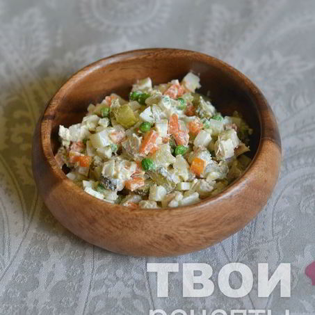 Рецепт Оливье с курицей