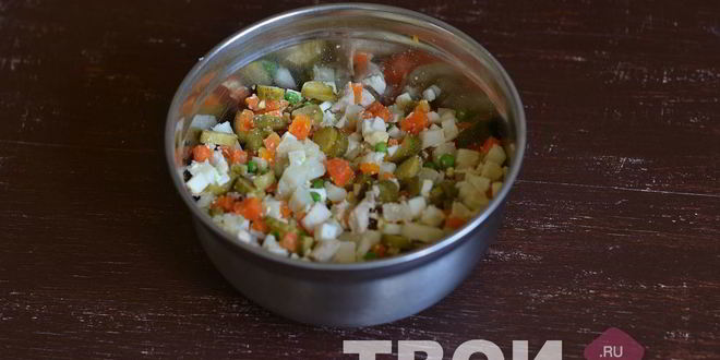 Рецепт оливье с курицей