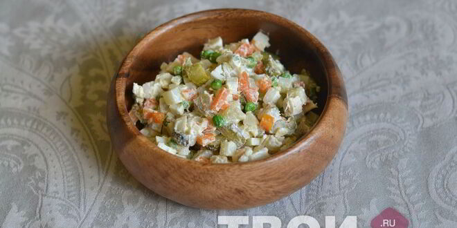 Рецепт оливье с курицей