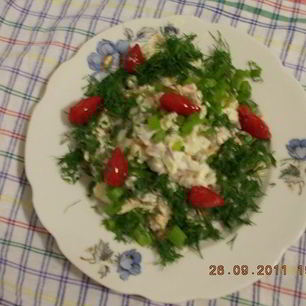 Рецепт Оливье с морковью, бужениной и зеленым луком