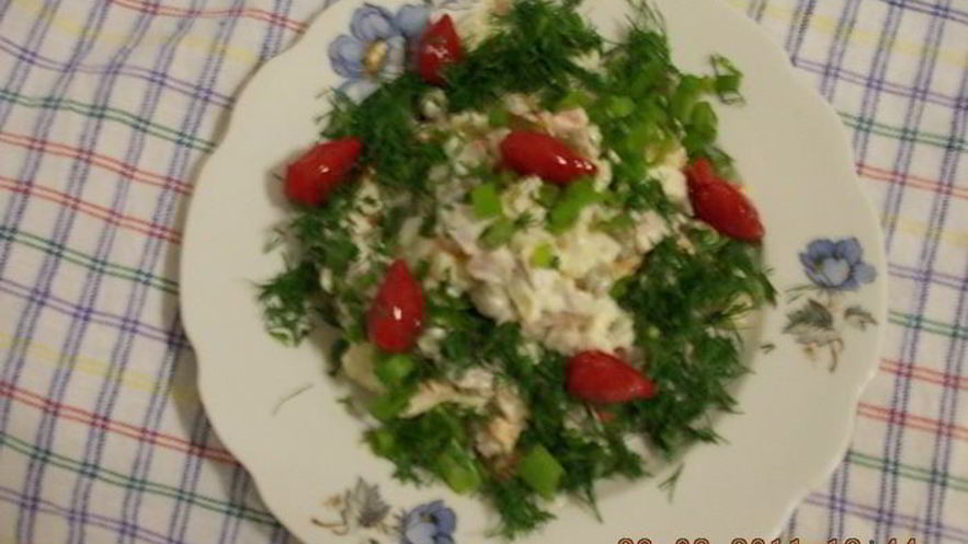 Рецепт оливье с морковью, бужениной и зеленым луком