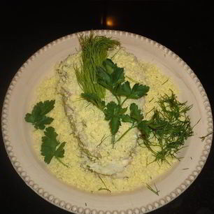 Рецепт Оливье с оригинальном соусом