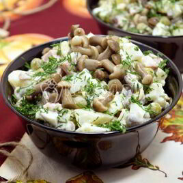 Рецепт Оливье с полукопченой колбасой