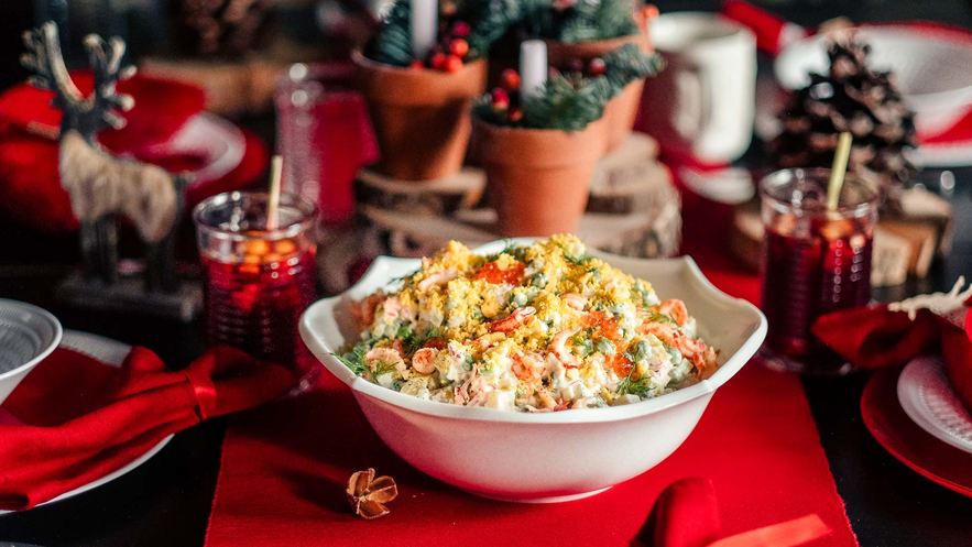 Рецепт оливье с раковыми шейками