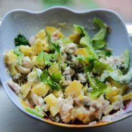 Рецепт Оливье с рыбой