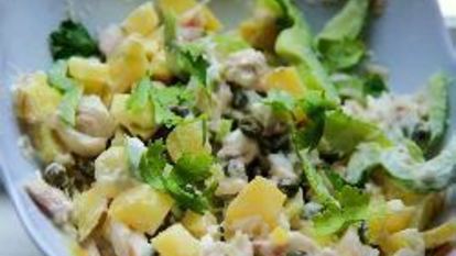 Рецепт Оливье с рыбой