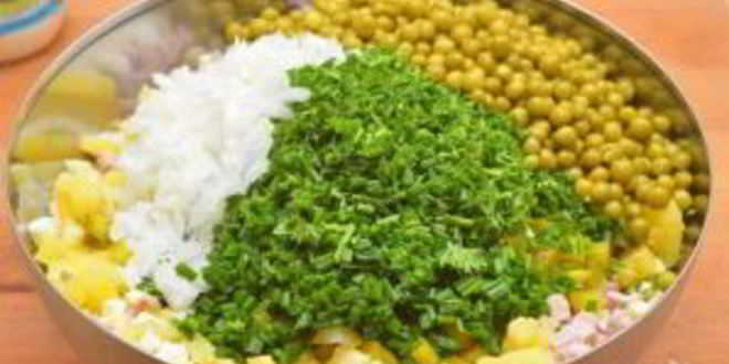 Рецепт оливье с языком