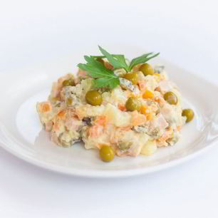 Рецепт Оливье со свининой