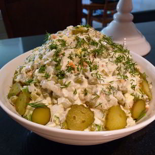 Рецепт Салата Оливье без мяса