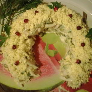 Рецепт Салата Оливье из кальмаров